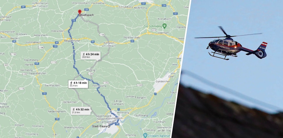 20 Kilometer von Stadl-Paura bis nach Gallspach ging der 9-Jährige zu Fuß.