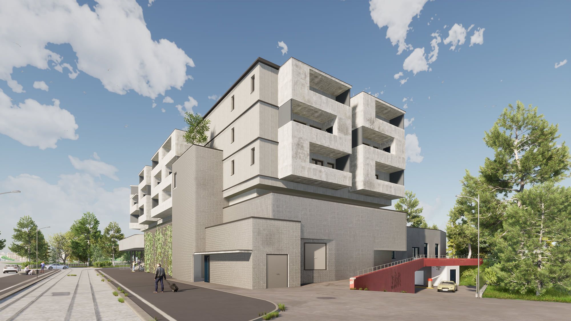 In Linz-Auwiesen werden direkt auf ein Einkaufszentrum neue Wohnungen gebaut.