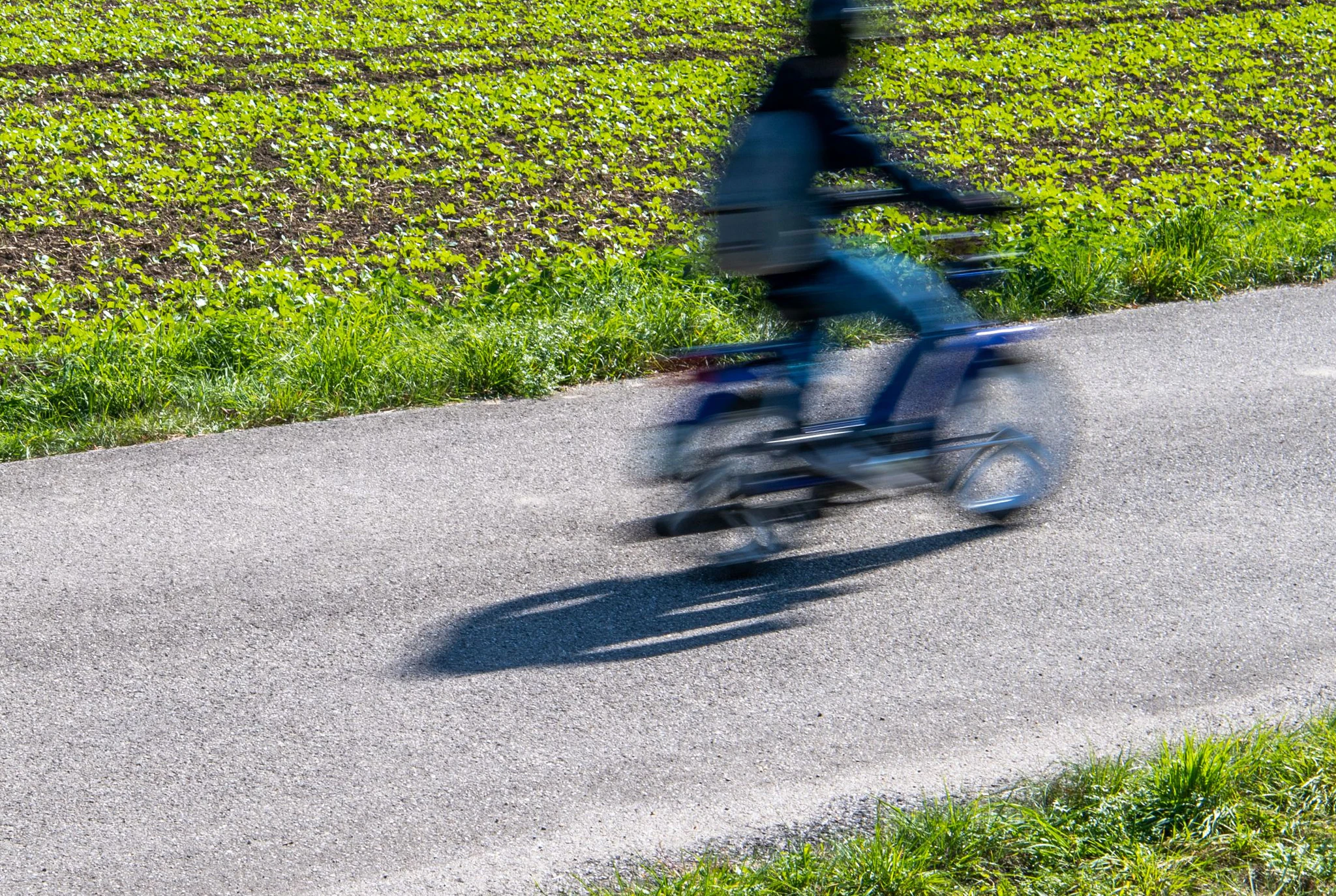 Ein Mofa-Fahrer auf einer Landstraße. Symbolbild