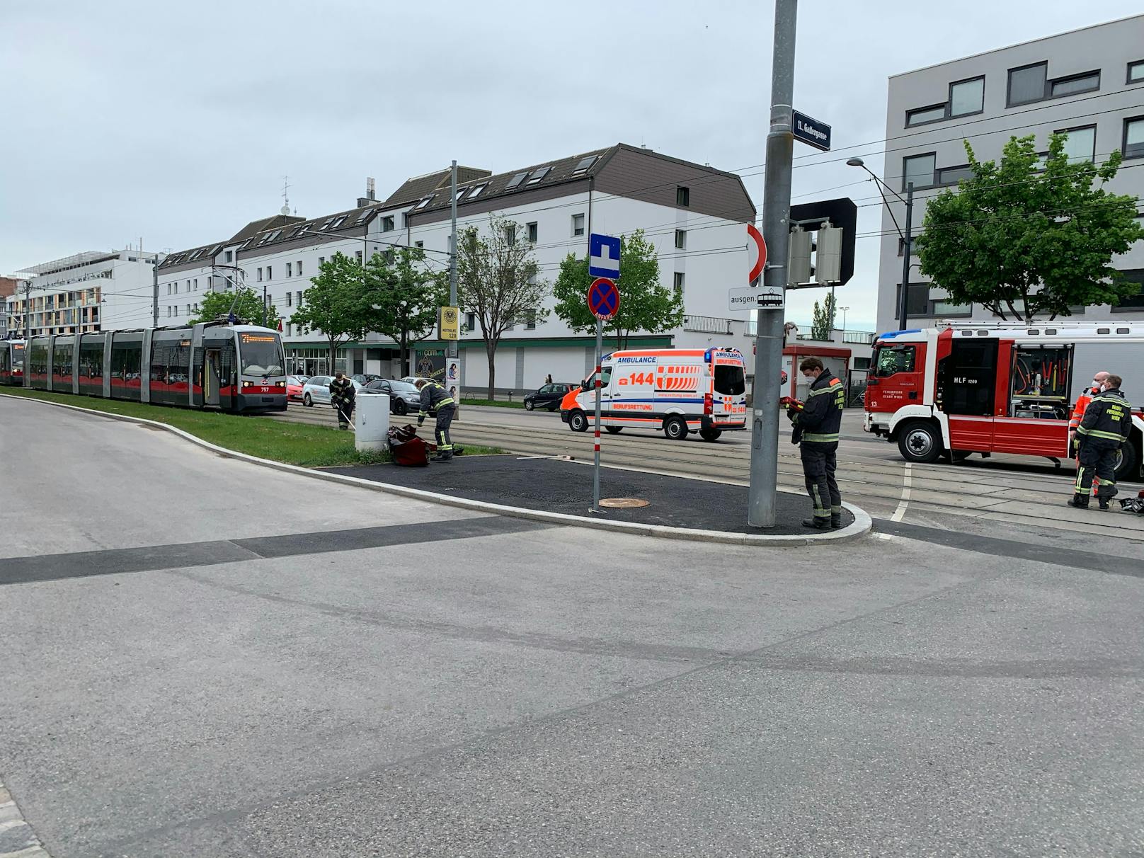 Verkehrsunfall auf der Simmeringer Hauptstraße am Donnerstagmorgen.