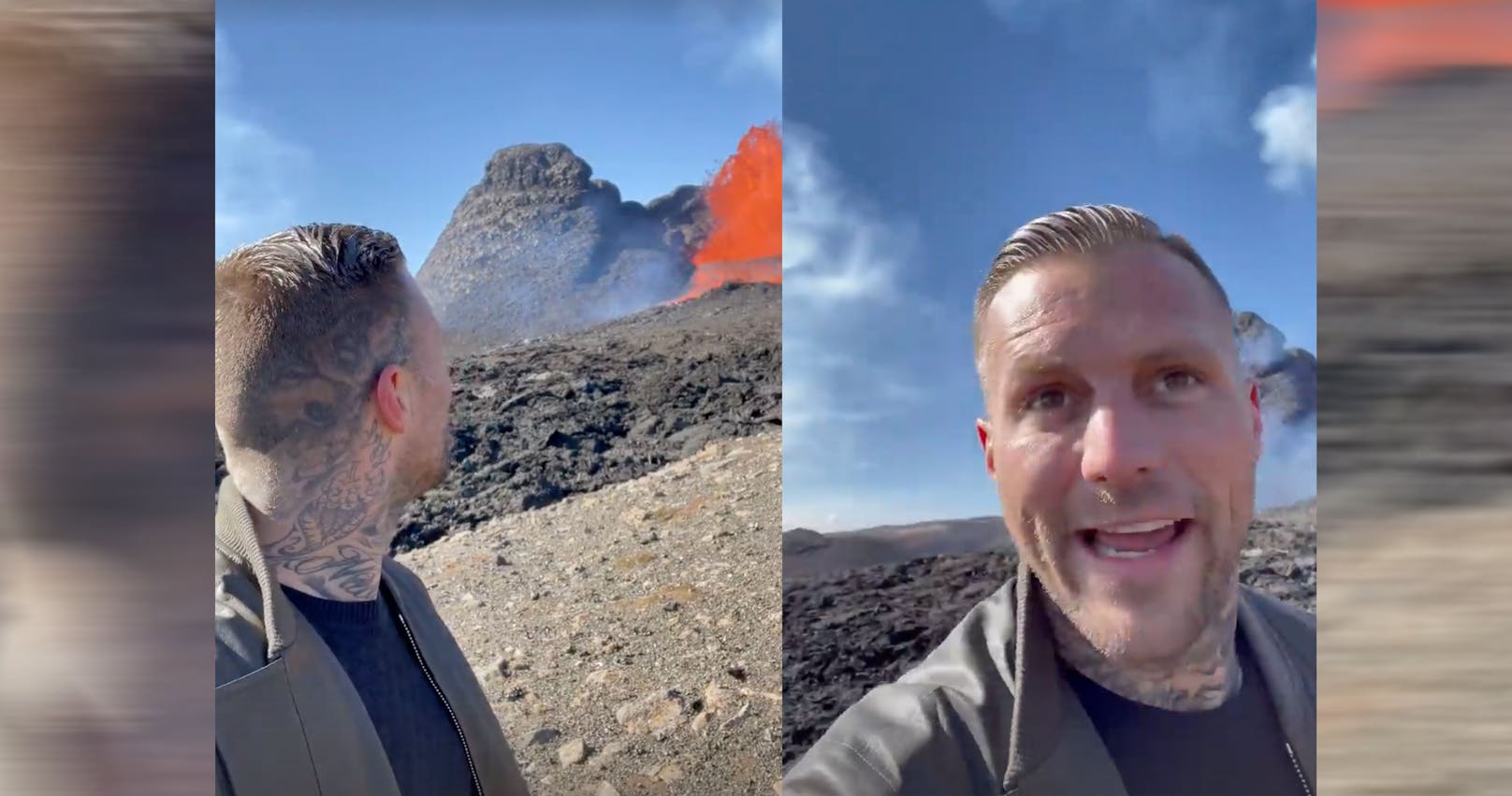 "Oh Scheiße": Vulkanausbruch bei Videodreh von Rapper