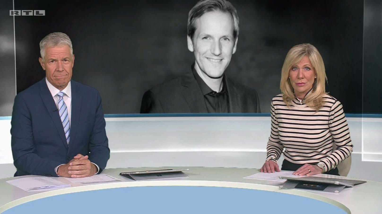 RTL-Moderatoren Peter Kloeppel und Ulrike von der Groeben.