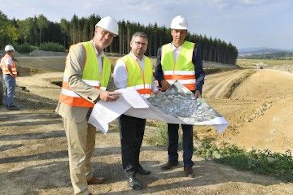 Bei der Besichtigung der Umfahrung Wieselburg.