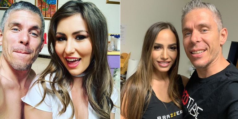 Mick Blue mit den Pornostars Paige Owens (li.) und Desiree Dulce (re.)