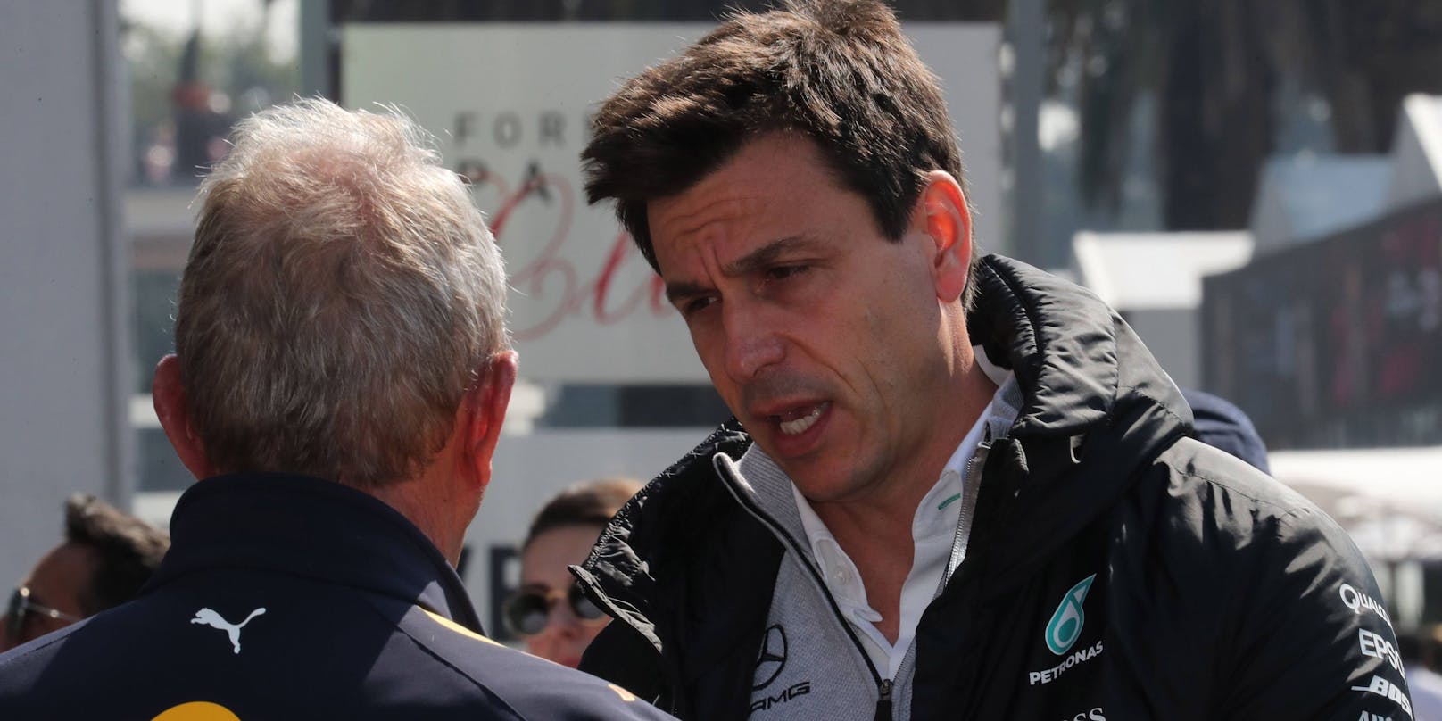 Mercedes vs. Red Bull Racing: Toto Wolff (r.) und Helmut Marko