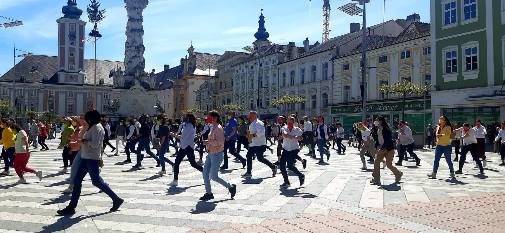 Action am Rathausplatz.