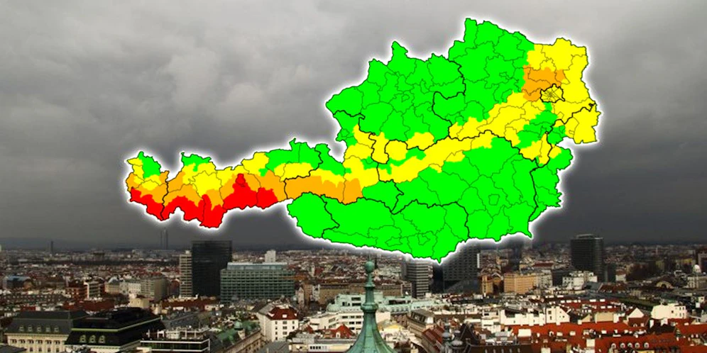 Vom Westen her breitet sich der Sturm in Österreich aus.