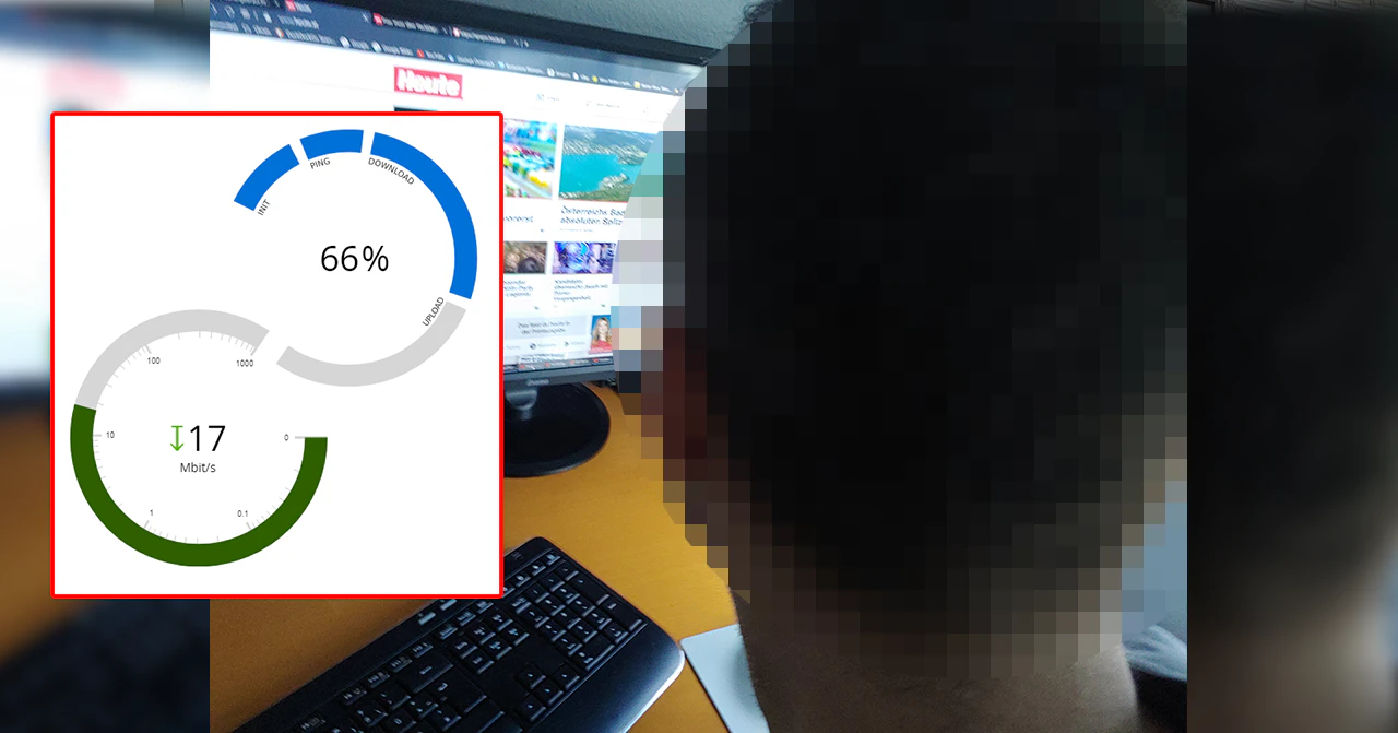 Ein Wiener hat mit seinem schwachen Internet im Homeoffice zu kämpfen.