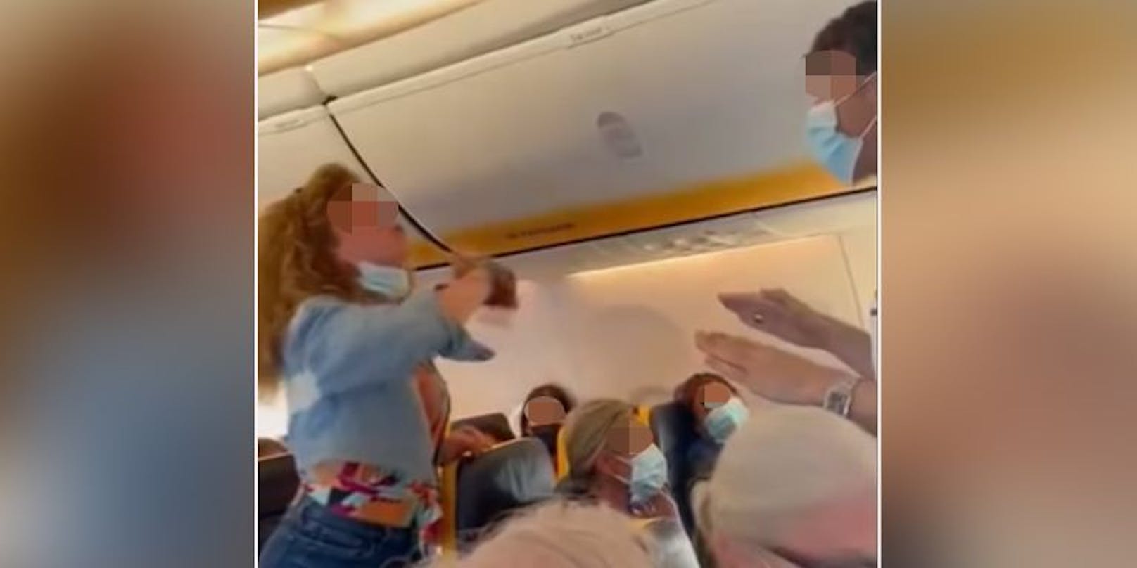 Der Masken-Streit in der Ryanair-Maschine geriet außer Kontrolle.