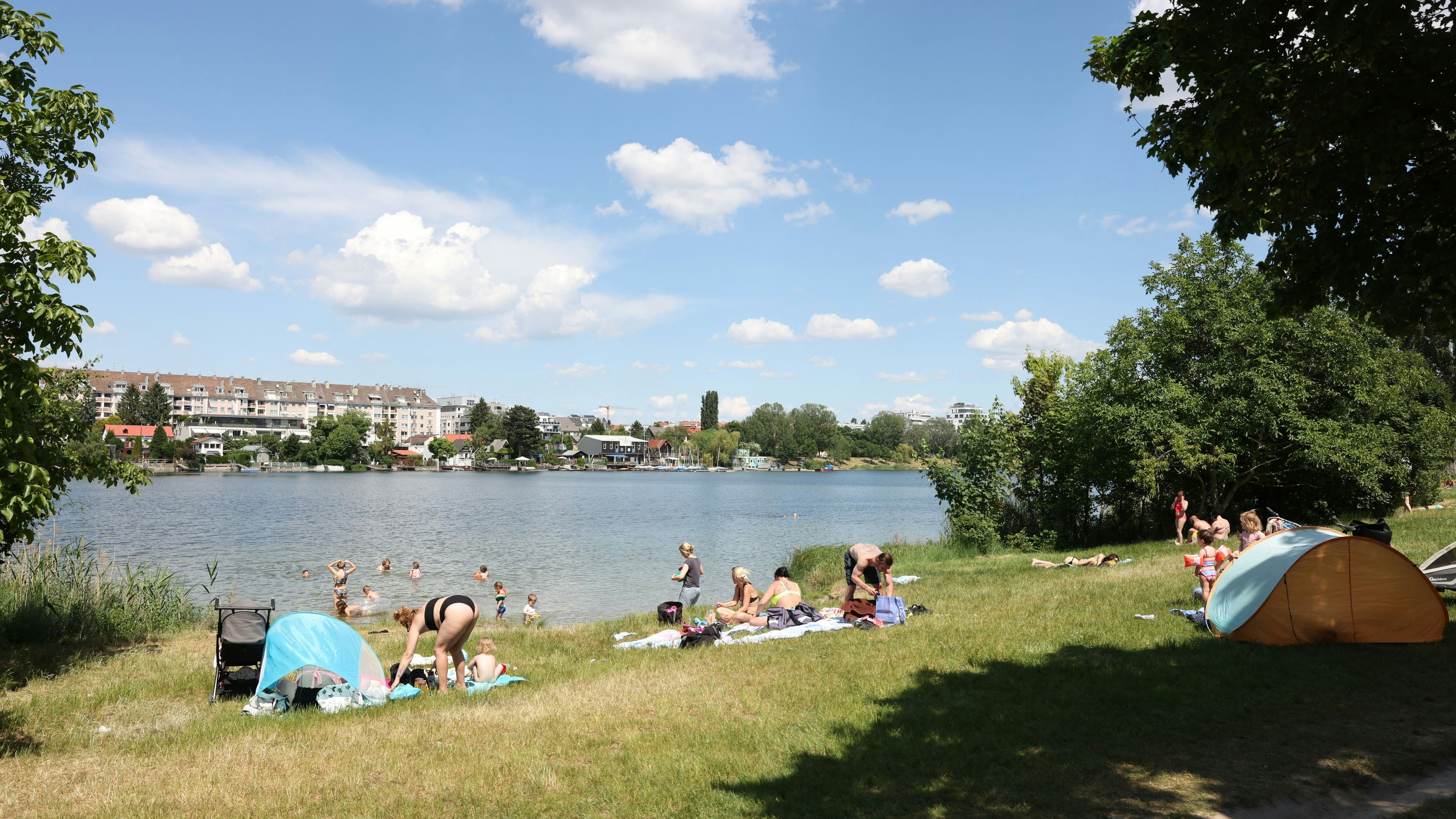 Auf der "Romawiese" in Wien-Floridsdorf sind 3G-Regeln und Maske kein Thema.