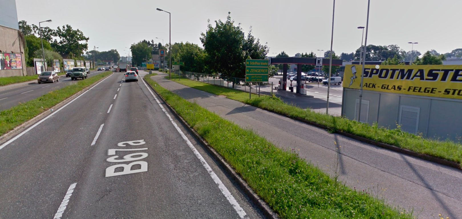 Blick auf eine Tankstelle an der Puntigamer Straße in Graz. Symbolbild