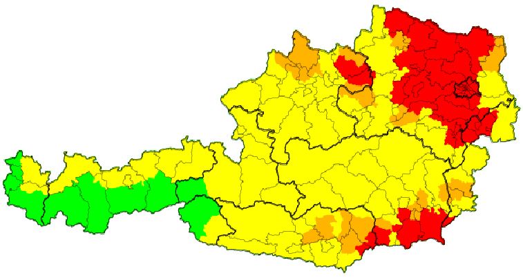 Aktuelle Wetterwarnungen.