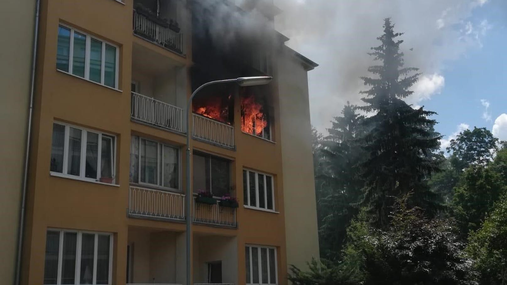 Zimmerbrand in Wien-Meidling