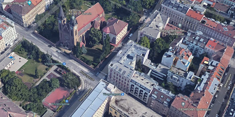 Der Polizist wurde bei dem Angriff in der Kreuzgasse verletzt.