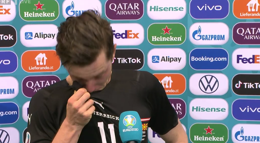 Michael Gregoritsch beim emotionalen ORF-Interview.