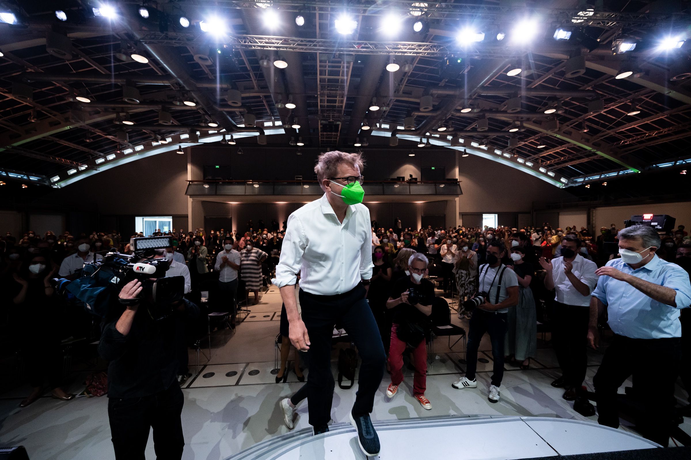 Der ehemalige Gesundheitsminister Rudolf Anschober beim Bundeskongress der Grünen in Linz.