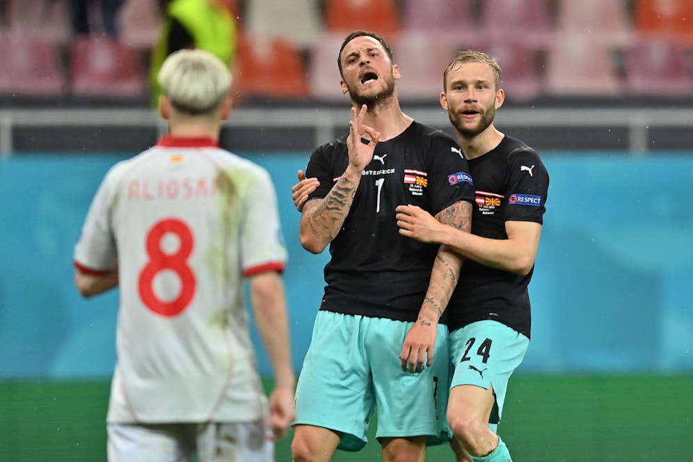 Marko Arnautovic mit der Schimpftirade nach dem Torjubel. 