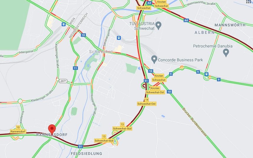 Der Tunnel Rannersdorf ist gesperrt.