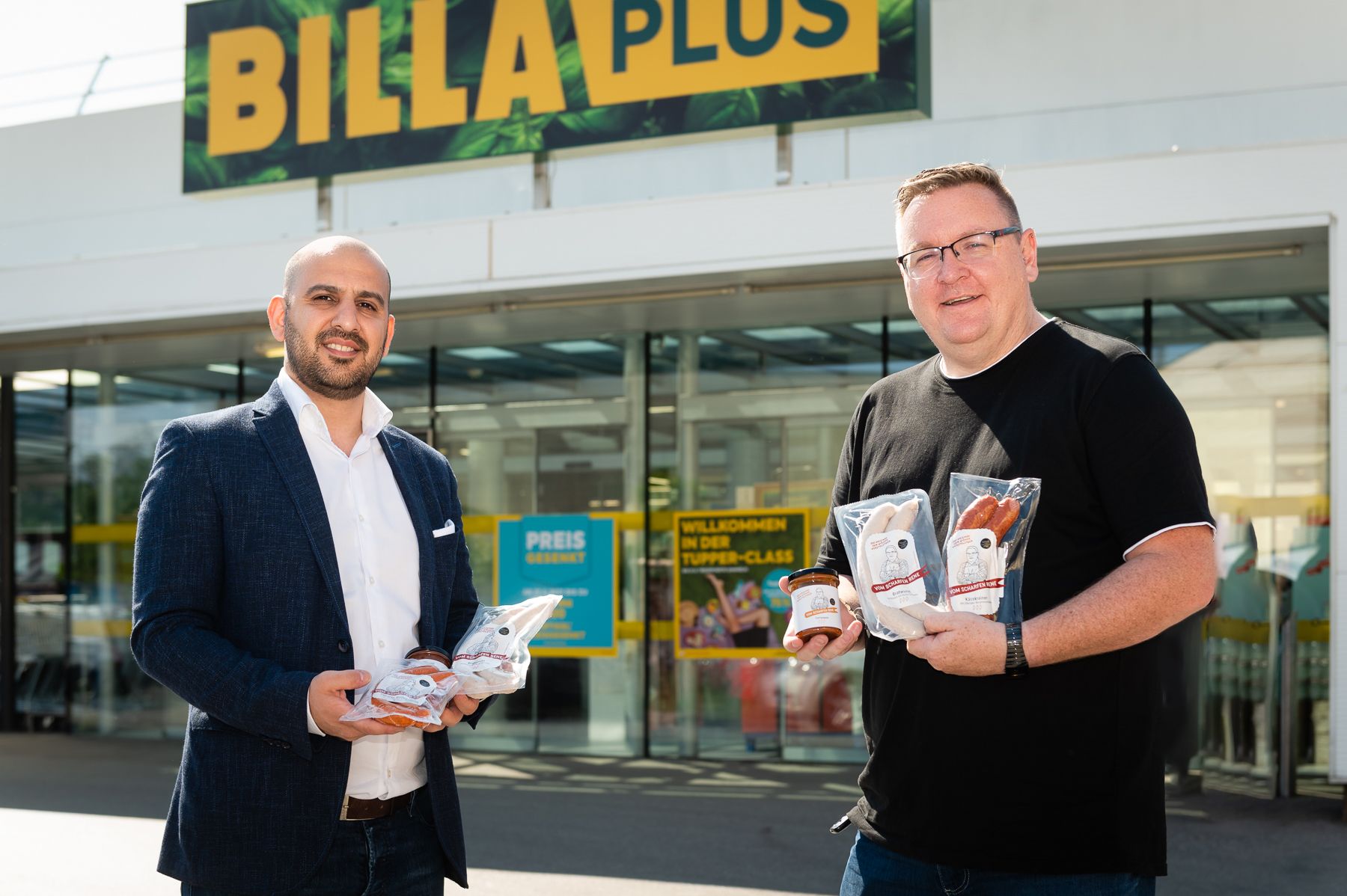 Hamed Mohseni, Billa Vertriebsdirektor, und René Kachlir freuen sich über die gemeinsame Kooperation