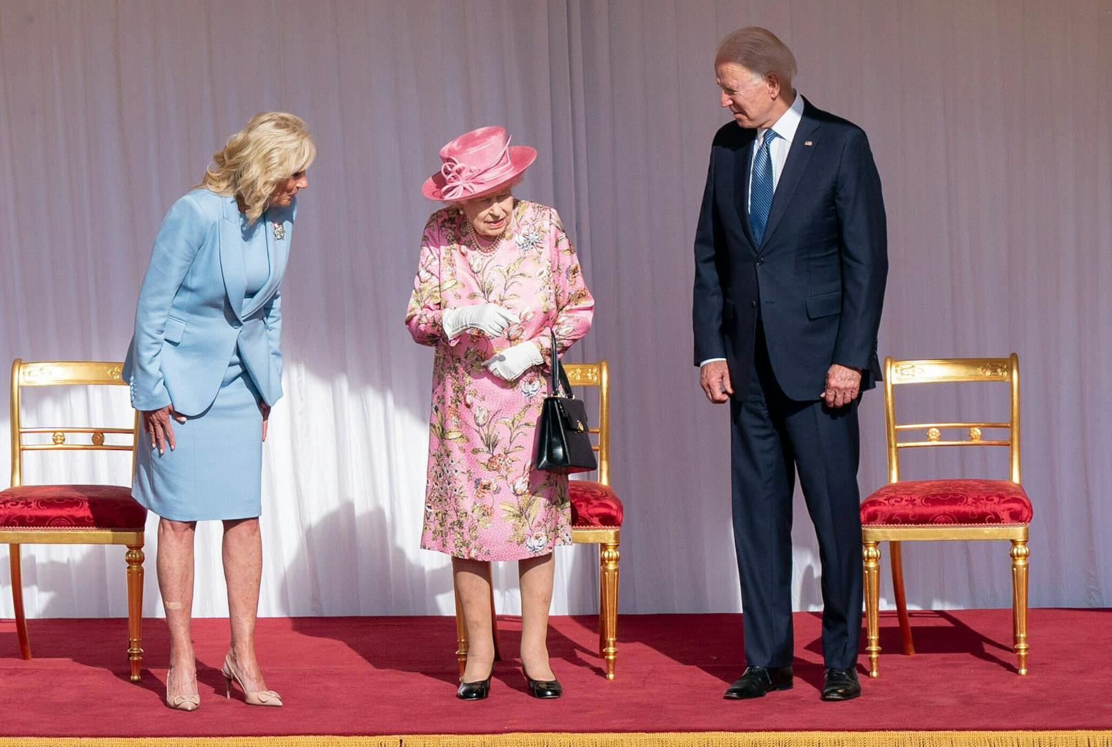 Windsor, United Kingdom. Queen Elizabeth II mit US President Joe Biden und seine Frau Jill 