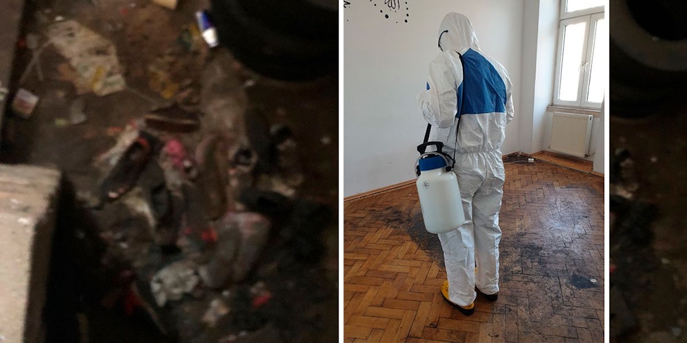 Eine Wohnung in den Horror-Haus wurde am Dienstag desinfiziert und versiegelt.