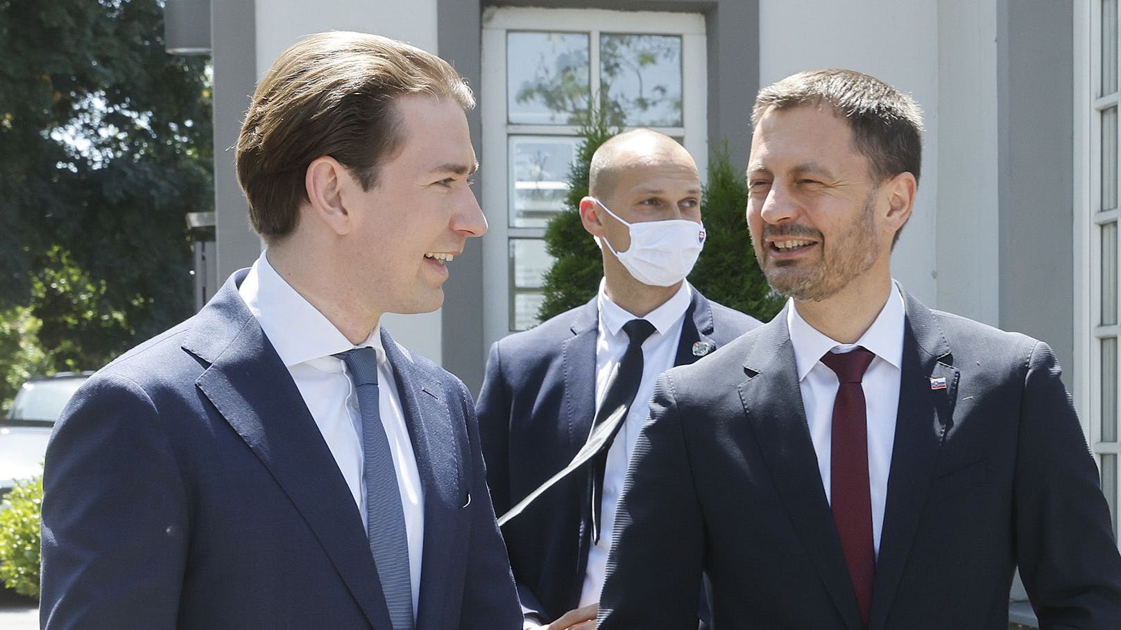 Sebastian Kurz und der slowakische Regierungschef Eduard Heger am 15. Juni 2021.