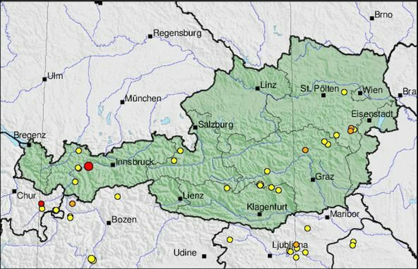Nächtliches Erdbeben erschütterte Tirol