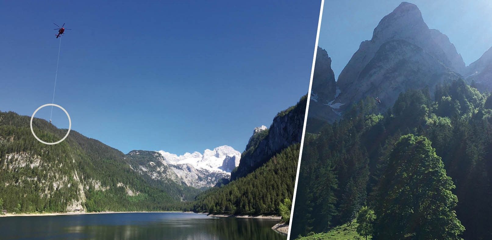 Mit dem Tau wurde der Verletzte ins Tal geflogen.