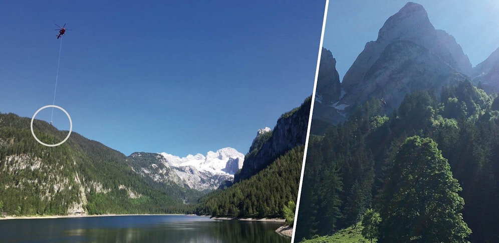 Mit dem Tau wurde der Verletzte ins Tal geflogen.