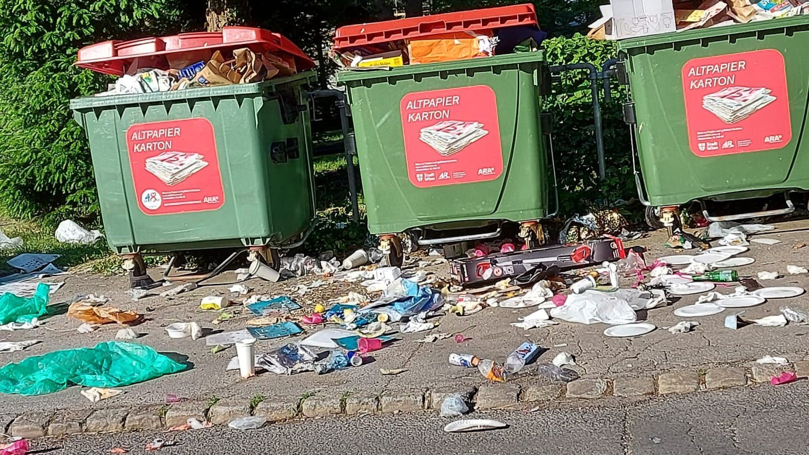 Müllberge bei den Steinhofgründen in Wien