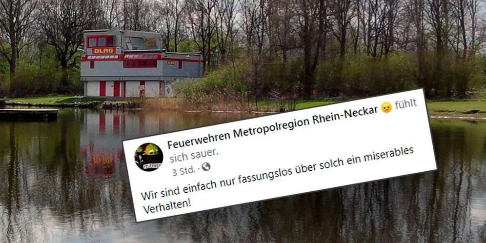 Der Achterdieksee mit DLRG-Station in Bremen.