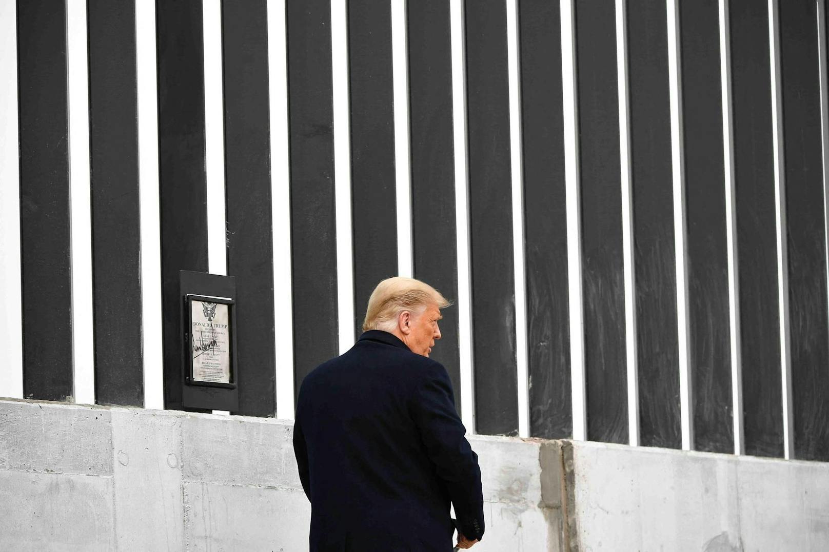 US-Präsident Joe Biden stellte den Bau an seiner Grenzmauer ein: Donald Trump in Texas. (12. Januar 2021)