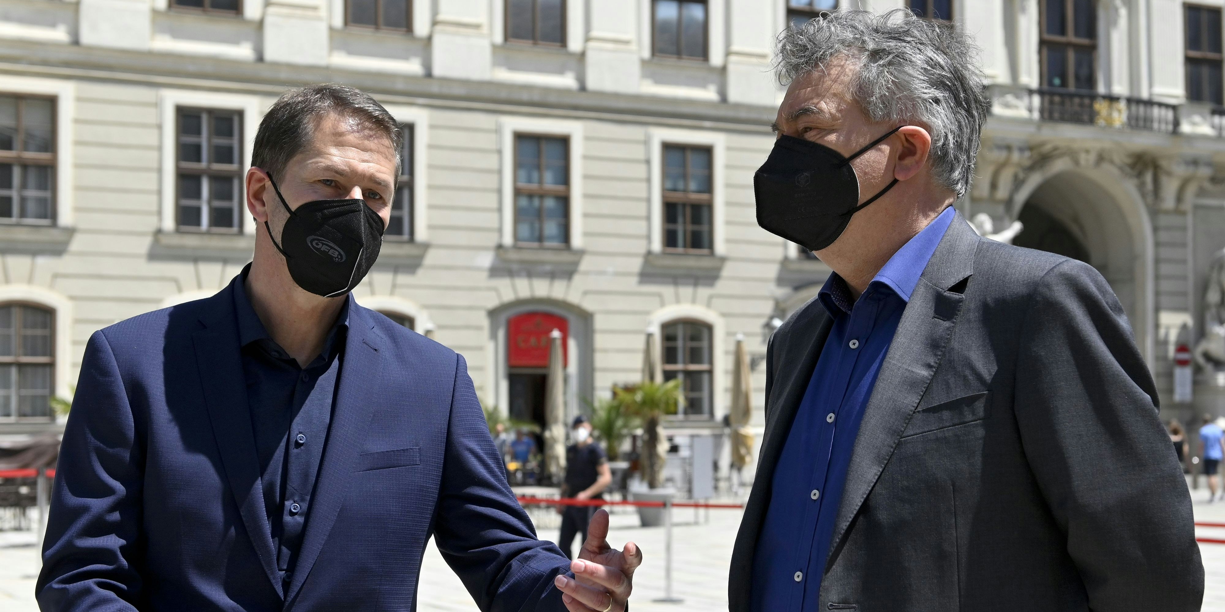 Vizekanzler Werner Kogler (Grüne) und ÖFB-Teamchef Franco Foda