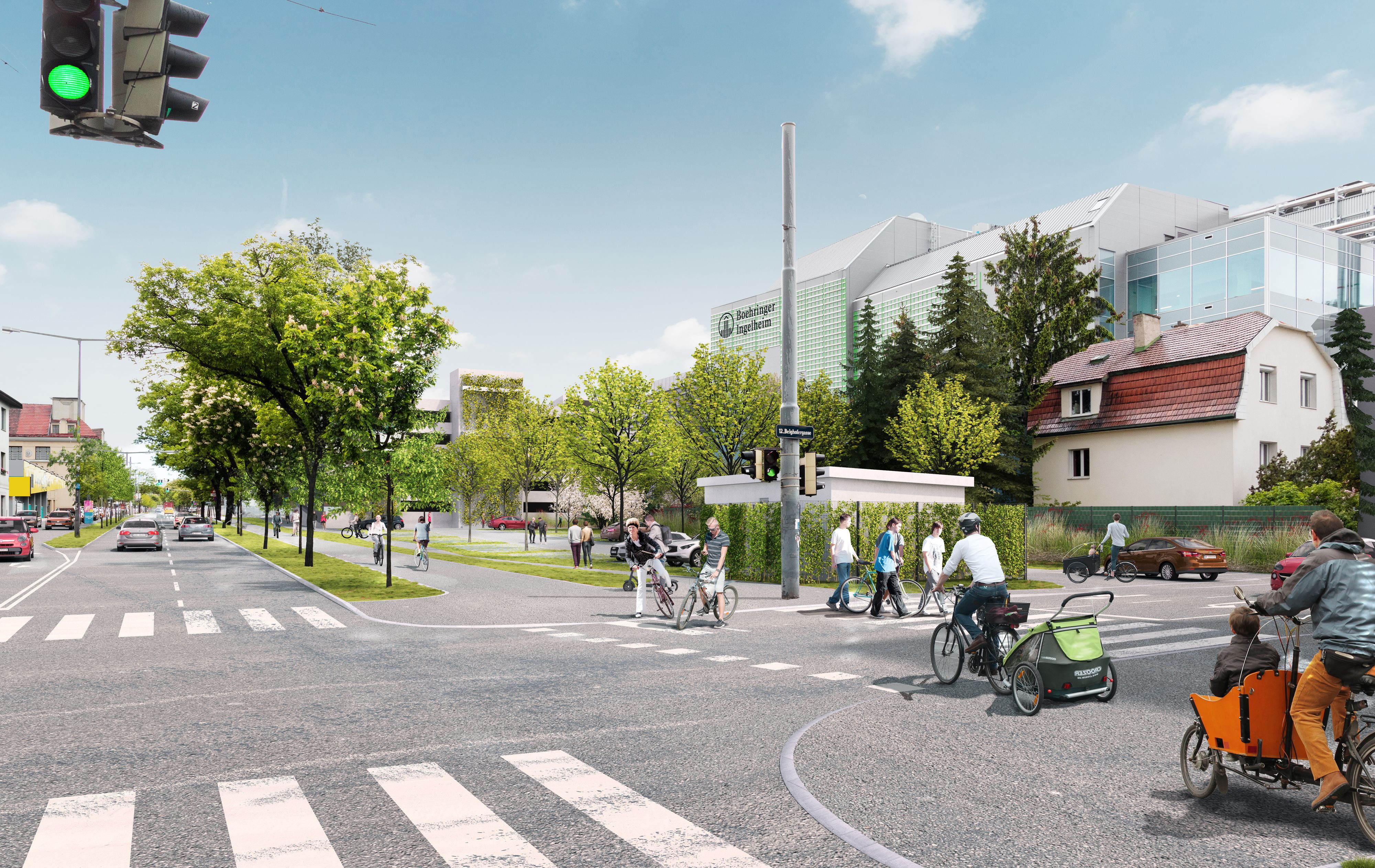Das Kreuzungsplateau Altmannsdorfer Straße – Belghofergasse wird erneuert.