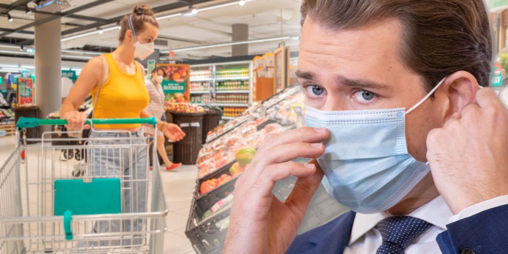 In Supermärkten feiert der Mund-Nasenschutz sein Comeback.