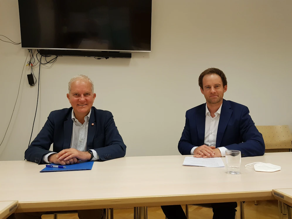 Mit einem 8-Punkte-Plan will die ÖVP Wien (v.l.n.r.: Stadtrechnungshofsprecher Michael Gorlitzer und Klubchef Markus Wölbitsch) den Stadtrechnungshof stärker und unabhängiger machen.