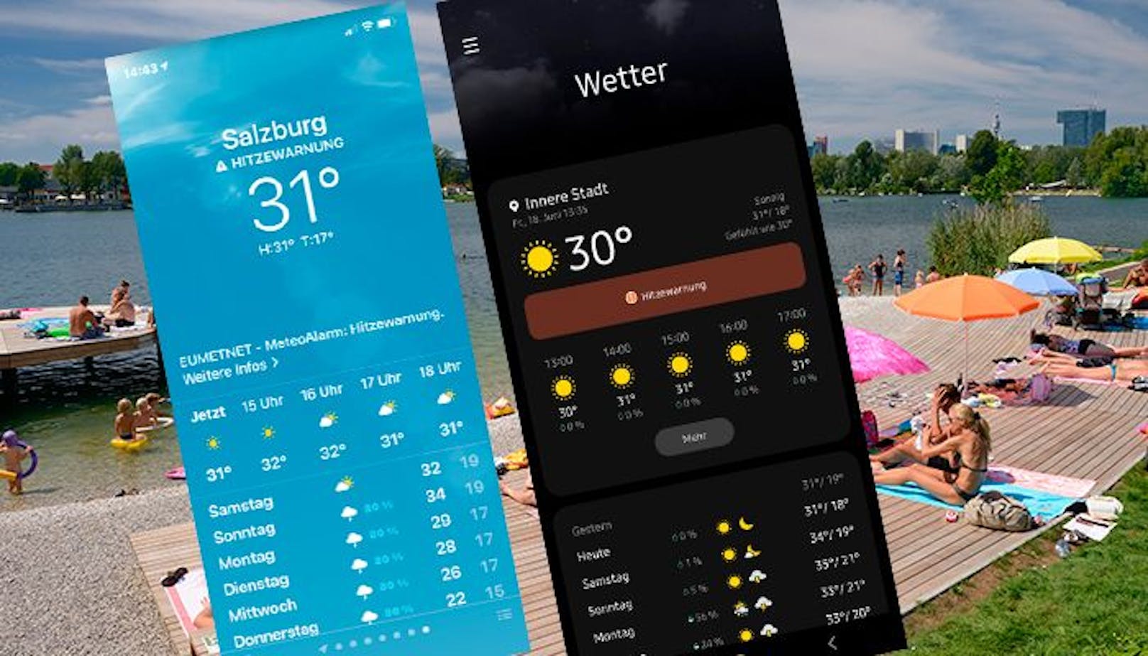 Hitze-Warnung für Österreichs - jetzt auch via Wetter-Apps.