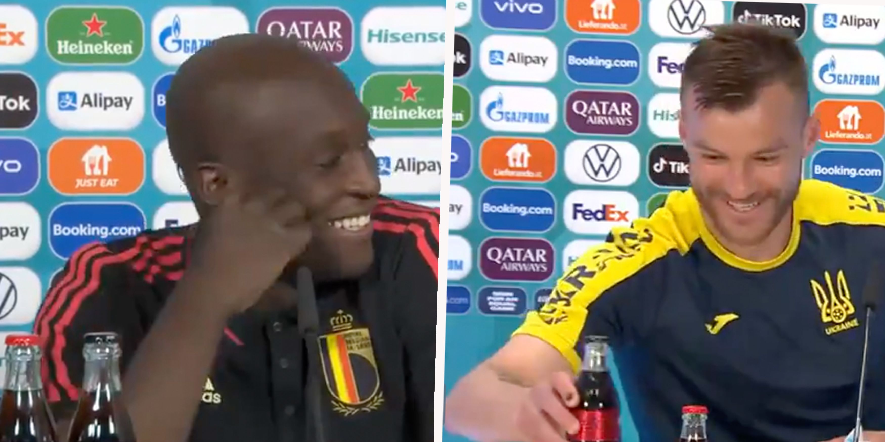Romelu Lukaku und Andriy Yarmolenko haben nichts gegen Cola.
