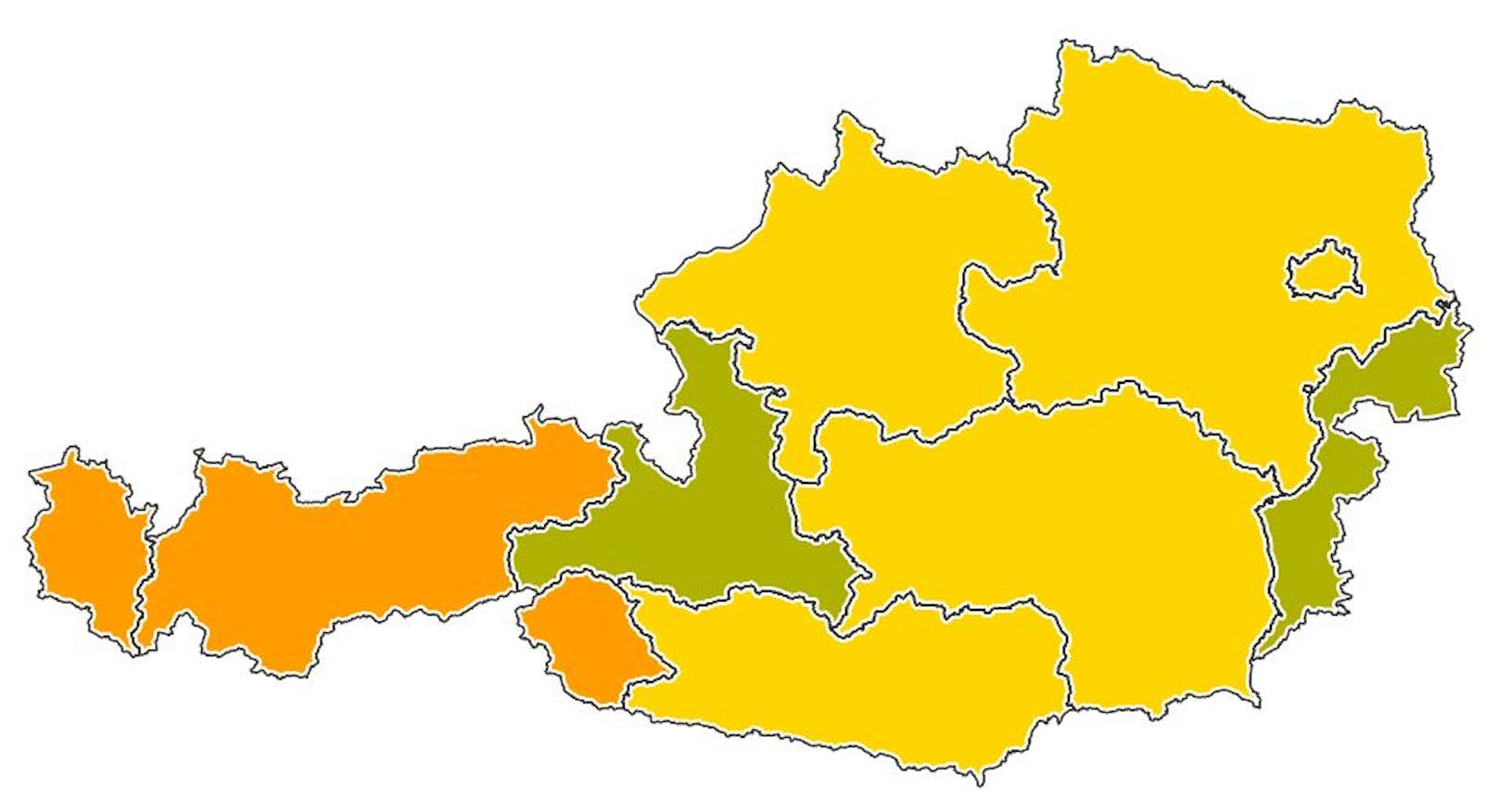 Salzburg wird bei der Corona-Ampelschaltung am 2. Juni 2021 grün-gelb.