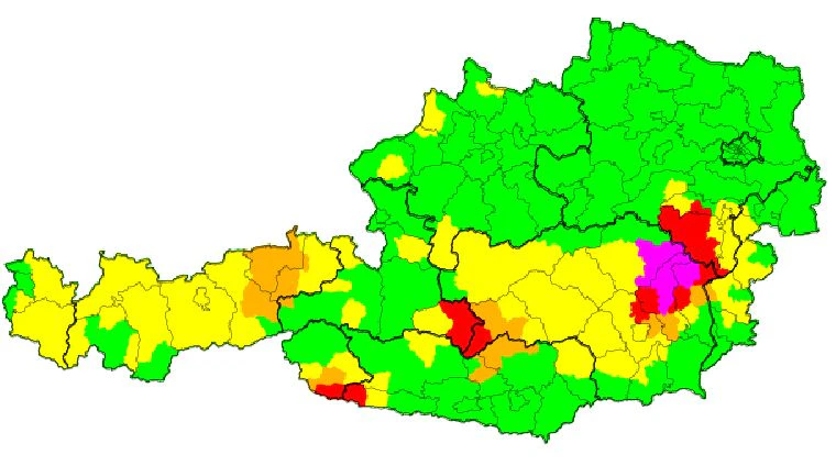 Aktuelle Unwetterwarnungen