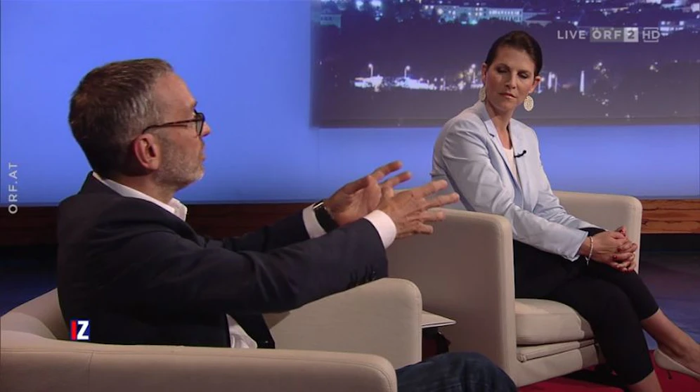 FPÖ-Chef Kickl machte Verfassungsministerin Edtstadler (ÖVP) zwei Angebote live auf Sendung.