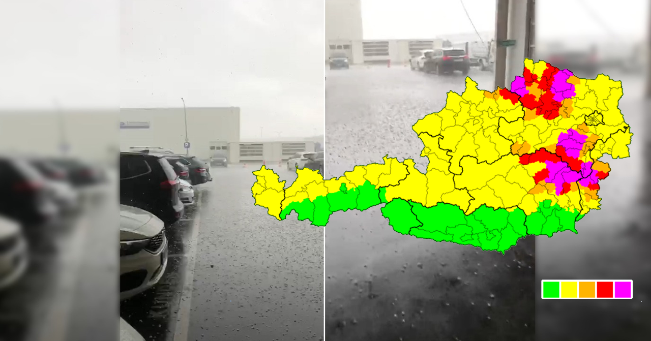 In Horn in NÖ hagelte es stark. 