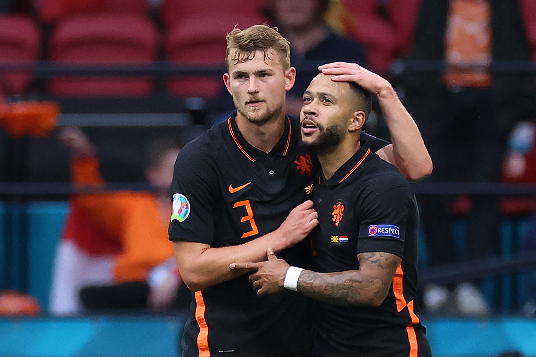 Die Niederländer jubeln gegen Nordmazedonien. 