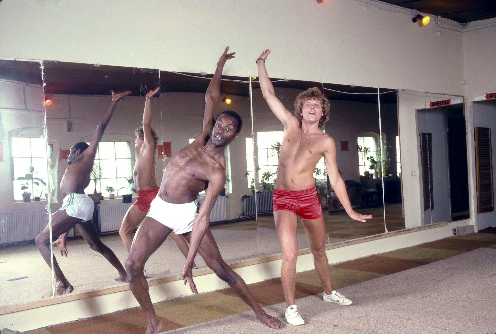 Ein "Blondes Wunder" war er auch selbst:&nbsp;Bei Milton im Tanzstudio, 1978