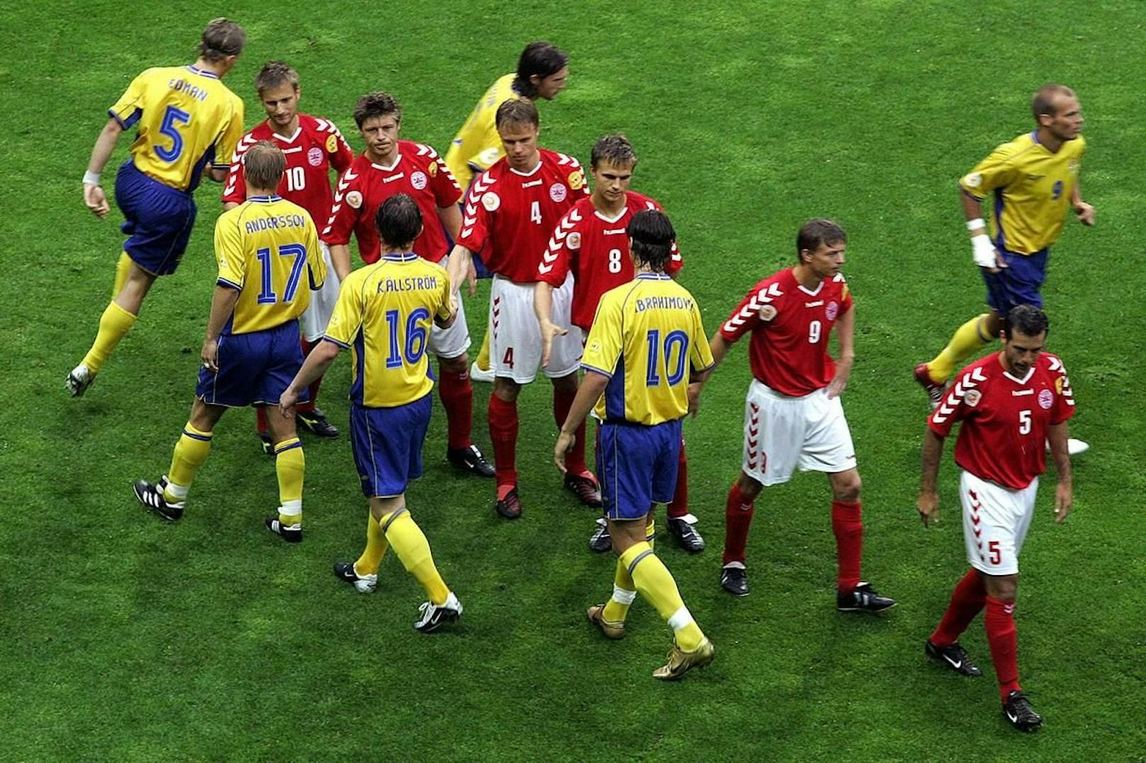 Bei der EM 2004 trennten sich Dänemark und Schweden 2:2.