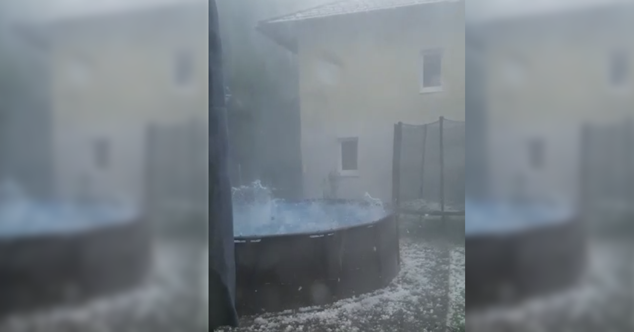 So heftig hagelte es Dienstagnachmittag in Mondsee