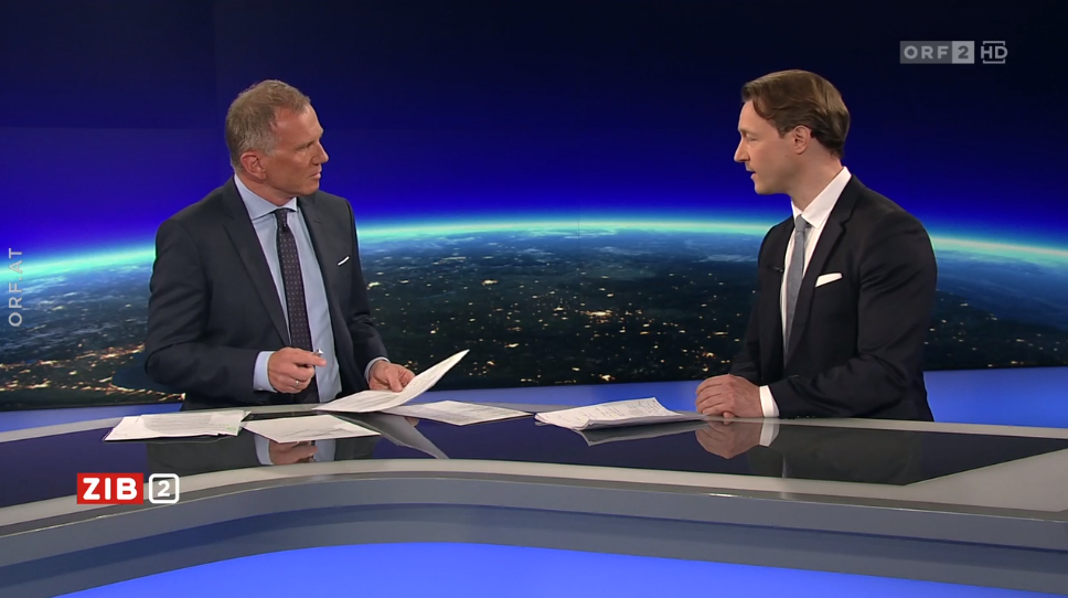 Finanzminister Gernot Blümel in der ZiB 2