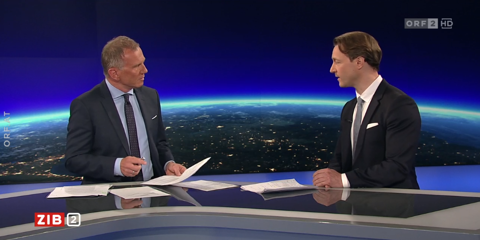 Finanzminister Gernot Blümel in der ZiB 2