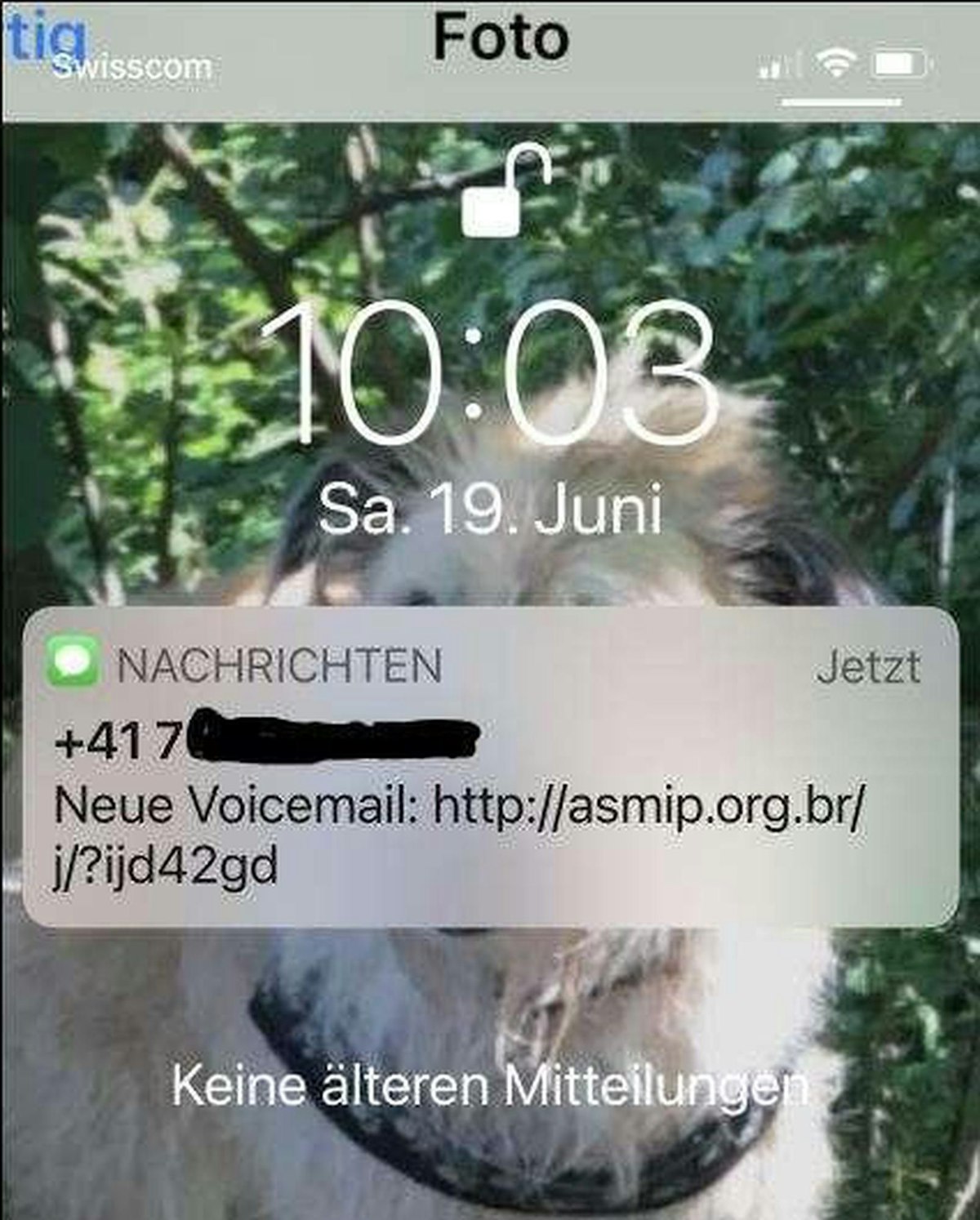 Wer ein solches SMS erhält, sollte es sofort löschen.