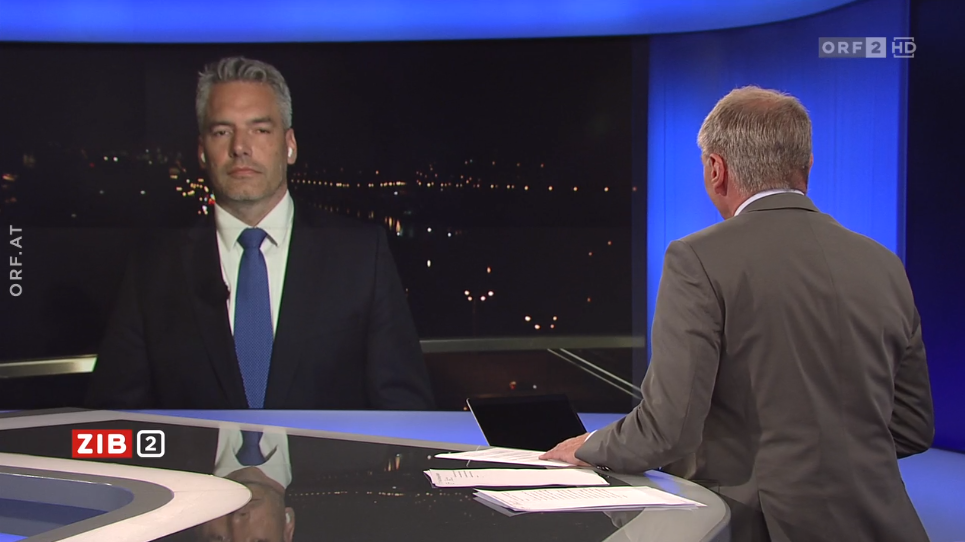 Innenminister Karl Nehammer in der ZiB 2